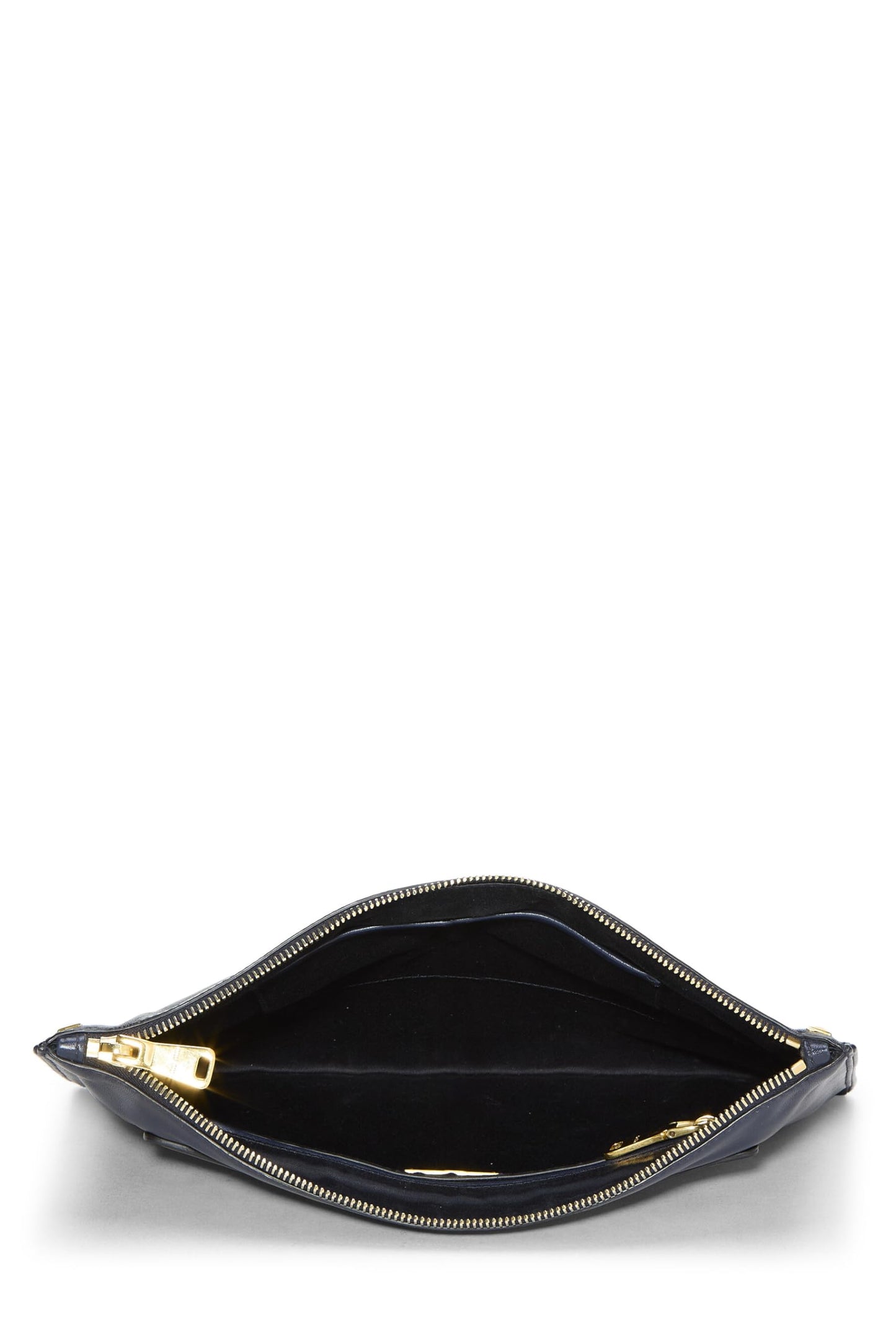 Miu Miu, Pre-Loved Navy Studded Calfskin Clutch, Navy