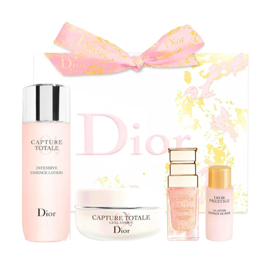 Dior Capture Totale Cell Energy Super Potent Serum, Firming and Wrinkle Rich Creme, Prestige Mask Concentrate Anti-Aging Skincare Gift Set (Travel Sizes)