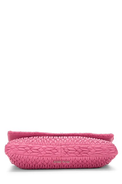 Miu Miu, Pre-Loved Pink Nappa Crystal Flap Shoulder Bag, Pink