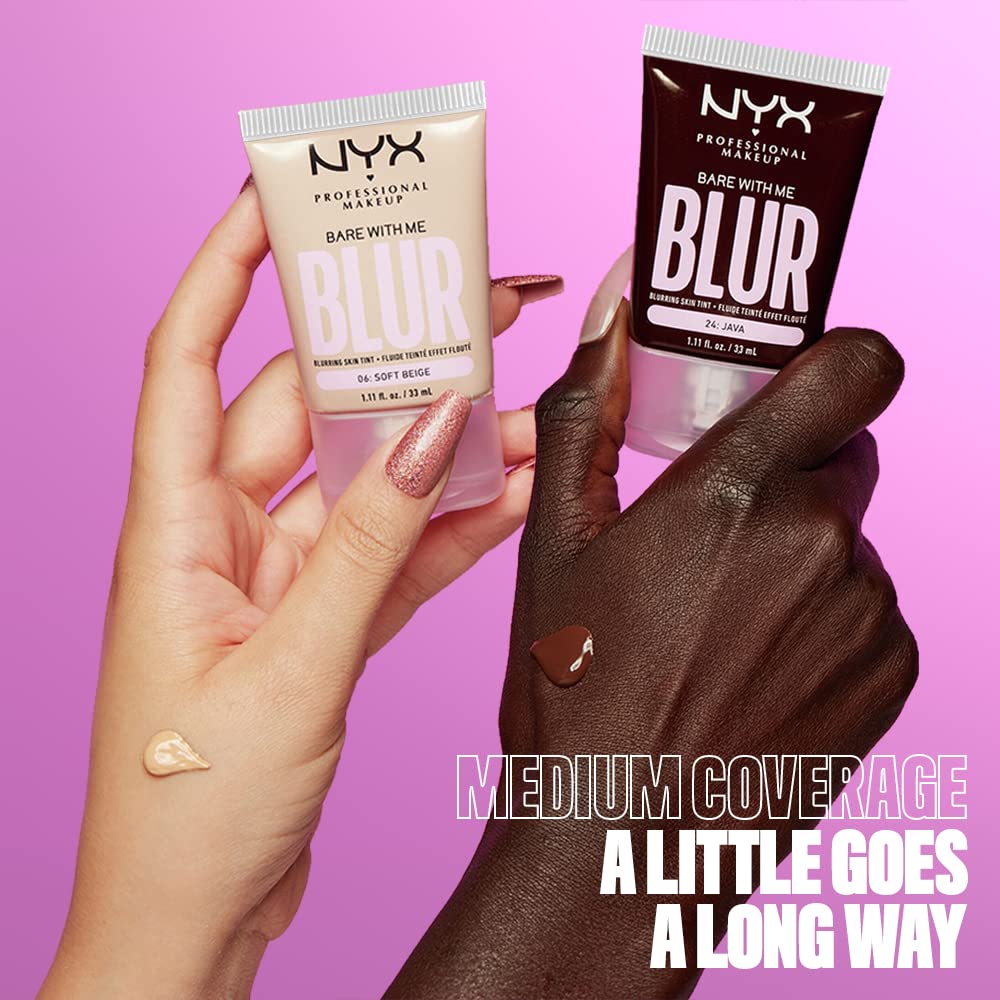 NYX PROFESSIONAL MAKEUP Bare With Me Blur Skin Tint Foundation Make Up with Matcha, Glycerin & Niacinamide - Vanilla