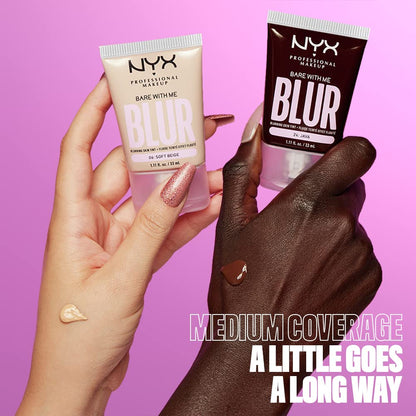 NYX PROFESSIONAL MAKEUP Bare With Me Blur Skin Tint Foundation Make Up with Matcha, Glycerin & Niacinamide - Vanilla