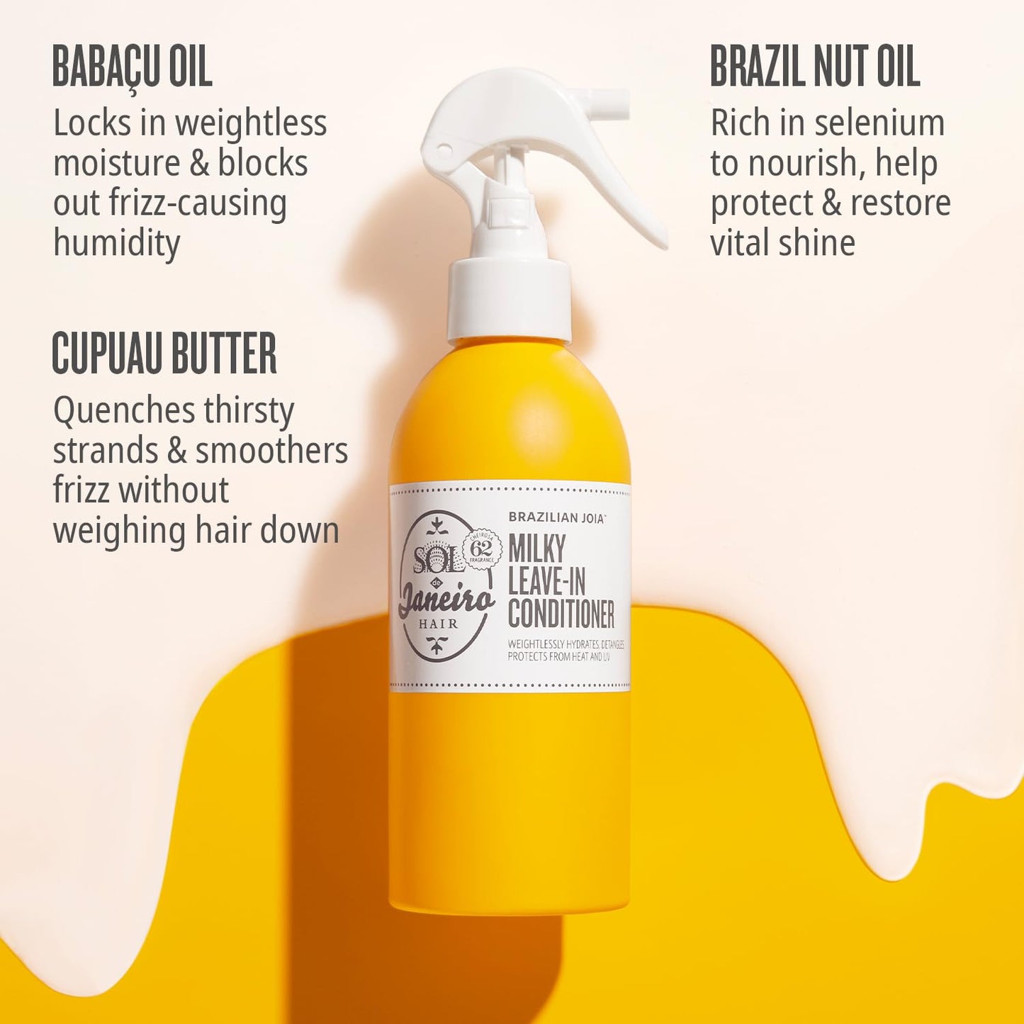 SOL DE JANEIRO Milky Leave-In Conditioner & Brazilian Glossy Nourishing Hair Oil l Frizz Fighting Duo, Amazon Exclusive