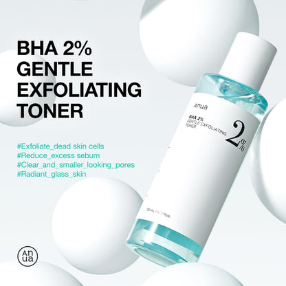 ANUA BHA 2% Gentle Exfoliating Toner, Mild Facial Exfoliant, Salicylic Acid for Pores and Sebum, Teatree Extract, Hyaluronic Acid, Ceramides (150ml / 5.07 fl.oz.)