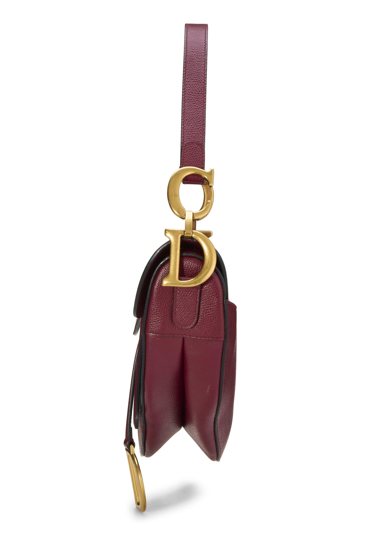 Dior, Pre-Loved Burgundy Leather Calfskin Saddle Bag NM, Burgundy