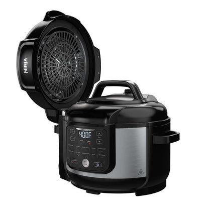 Ninja OS301/FD305CO Foodi 10-in-1 Pressure Cooker and Air Fryer with Nesting Broil Rack, 6.5-Quart Capacity, and a Stainless Finish (Renewed)