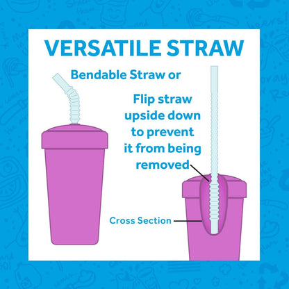 Re-Play Made in USA 2 Convertible Cups for Toddlers with Sippy Cup and Straw Cup Lids - 2 Plastic 10 Oz. Toddler Cups, 2 Hard Sput Sippy Cup Lids, 2 Straw Cup Lids and 2 Bendy Straws - Sand