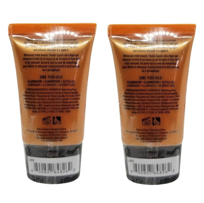 Pack of 2 NYX Born to Glow! Liquid Illuminator, Pure Gold LI03
