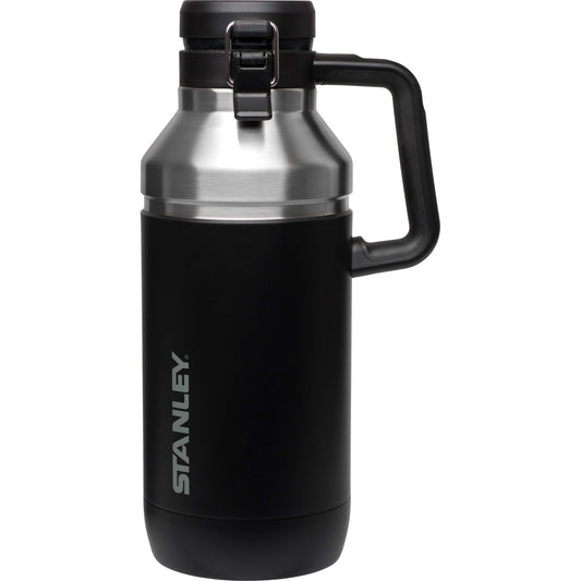 Stanley GO Growler 64 oz | Keeps Beer Cold or Coffee Hot | Leakproof Steel Lined Lid and Easy to Carry Handle | Insulated Stainless Steel Beverage Container | BPA-Free | Matte Black