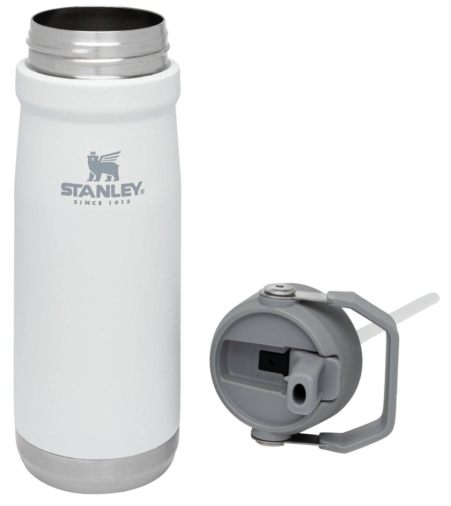 Stanley IceFlow Flip Straw Water Bottle 22 oz | Built-In Straw for Travel and Sports | Lightweight and Leak Resistant | Insulated Stainless Steel | BPA-Free | Polar