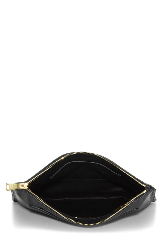 Miu Miu, Pre-Loved Black Studded Calfskin Clutch, Black