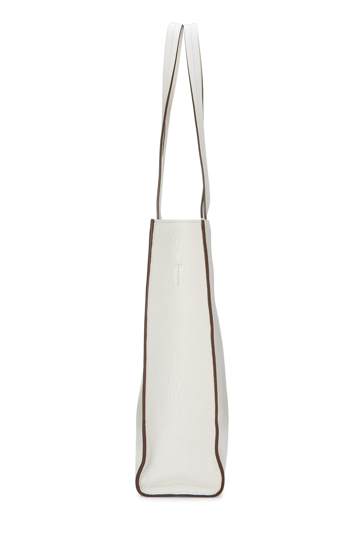 Miu Miu, Pre-Loved White Calfskin Embossed Logo Tote, White