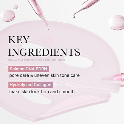 medicube Salmon DNA PDRN pink collagen jelly gel mask | overnight face mask for glass glow skin- elasticity, hydrating, firming and moisturizing | korean skincare, 28g, 4ea