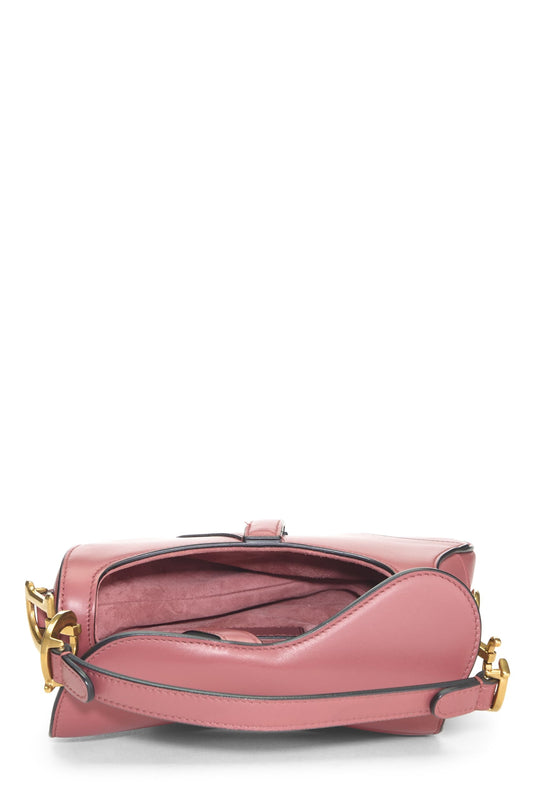 Dior, Pre-Loved Pink Calfskin Saddle Bag Mini NM, Pink