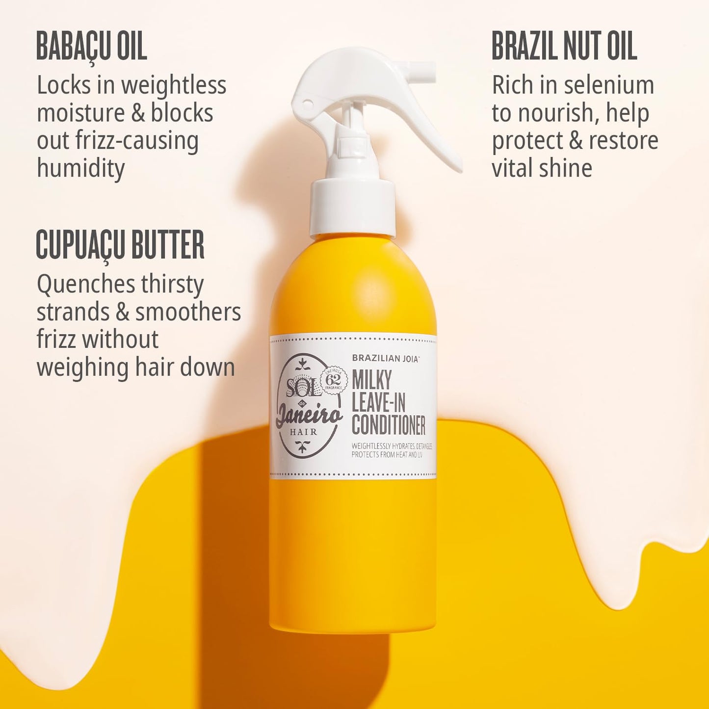 SOL DE JANEIRO Brazilian Milky Leave-In Conditioner | Fights Frizz | Detangles | Protects from Heat