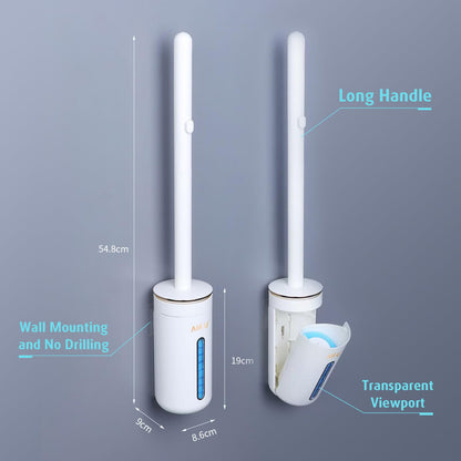 AIR U+ Disposable Toilet Brush, Toilet Bowl Cleaning System with 24 Wand Refill, Clean Brush Starter Kit with 1 Toilet Wand, 1 Storage Caddy and 1 Fragrant Tablet (1 + 24)