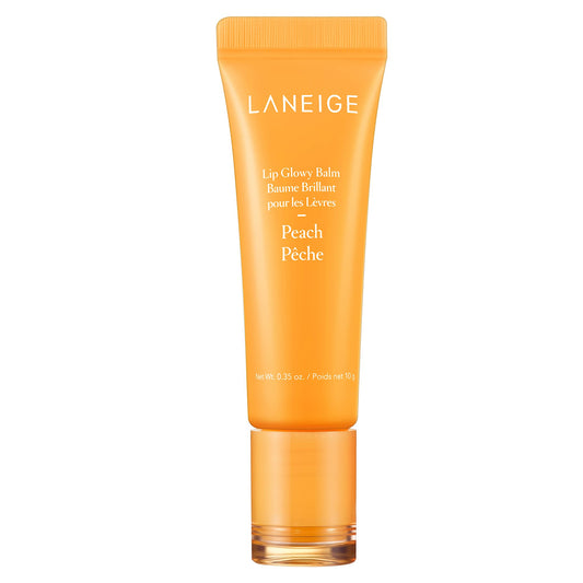 LANEIGE Lip Glowy Balm, Peach: Sheer Tinted Lip Moisturizer with Shea Butter, for Hydrating Shine & Soft Lips