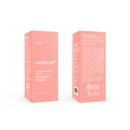 Medicube Triple Collagen Serum 1.85 fl.oz - Nourish dull skin with Triple Collagen Complex - A lightweight serum with Niacinamide and Hyaluronic Acid - Korean Skincare