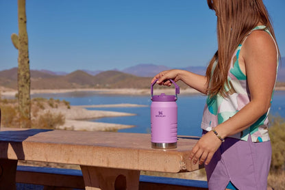 Stanley IceFlow Flip Straw Jug with Handle 64 oz| Twist On Lid and Flip Up Straw | Leak Resistant for Travel and Sports | Insulated Stainless Steel | BPA-Free | Azure