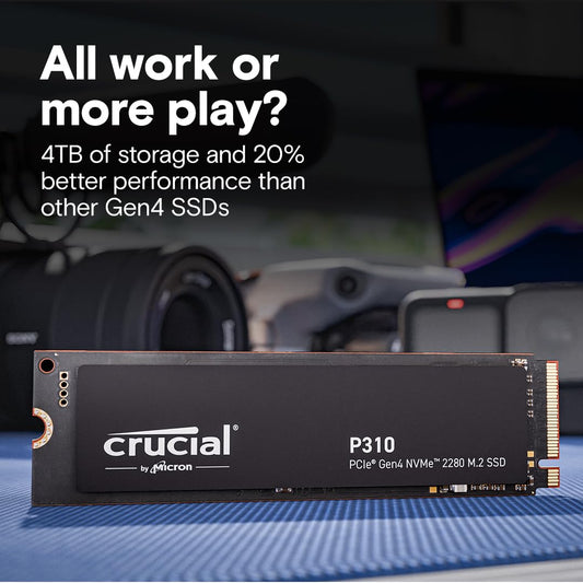 Crucial P310 500GB 2280 PCIe Gen4 3D NAND NVMe M.2 SSD – Up to 6,600MB/s – Shift up to Gen4, with Acronis Offer, Internal Solid State Drive (PC) – CT500P310SSD801