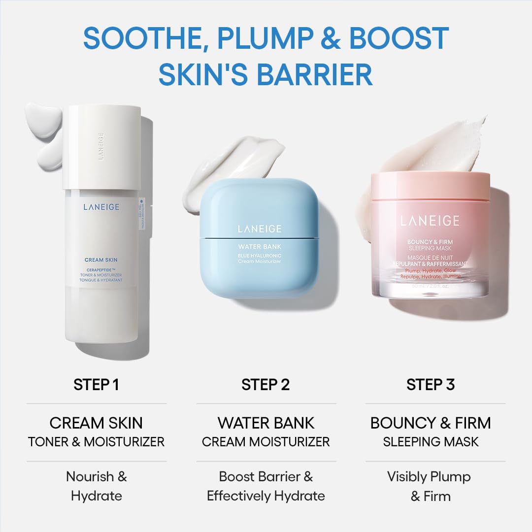 LANEIGE Cream Skin Toner & Moisturizer: Lightweight Refillable Korean Milky Toner with Ceramide & Peptide for Hydration, Firming, & Barrier Support