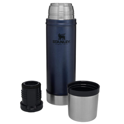 Stanley Classic Legendary Vacuum Bottle 20 oz | Wide Mouth with Leakproof Cup Lid | Keep Drinks Hot or Cold | Packable for Travel | Insulated Stainless Steel Thermal Bottle | BPA-Free | Nightfall