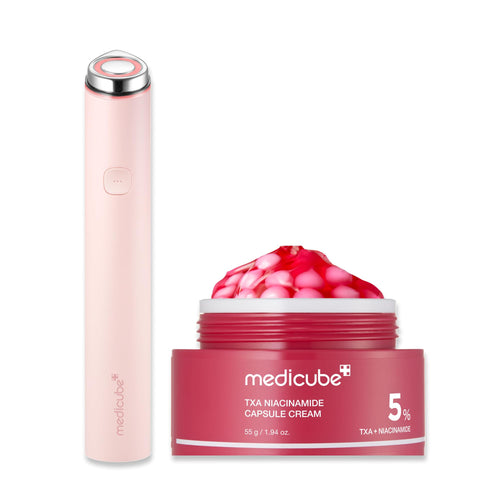 medicube Everyday Easy Glow Duo for After Spot Care Use: Mini Booster Pro Pink and TXA+Niacinamide Capsule Cream