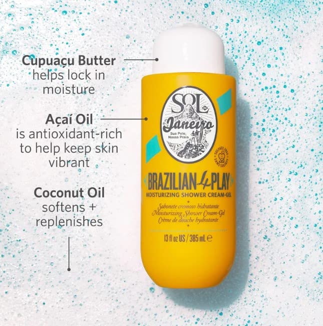 SOL DE JANEIRO Scent Your Shower Quad | Benefit Packed Body Wash Discovery Set | Brazilian Play, Beija Flor, Bom Dia, Delicia Drench | 3 fl oz. | Amazon Exclusive