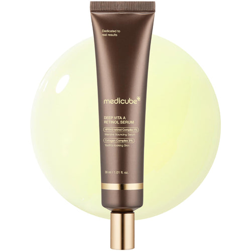 Medicube Deep Reviving Bakuchiol Retinol Facial Serum - Anti-Aging 4th Gen Retinol & Bakuchiol - Targets Fine Lines, Uneven Skin Tone, Blemish Scars - Korean Skin Care, Low Irritant, 1.01 oz