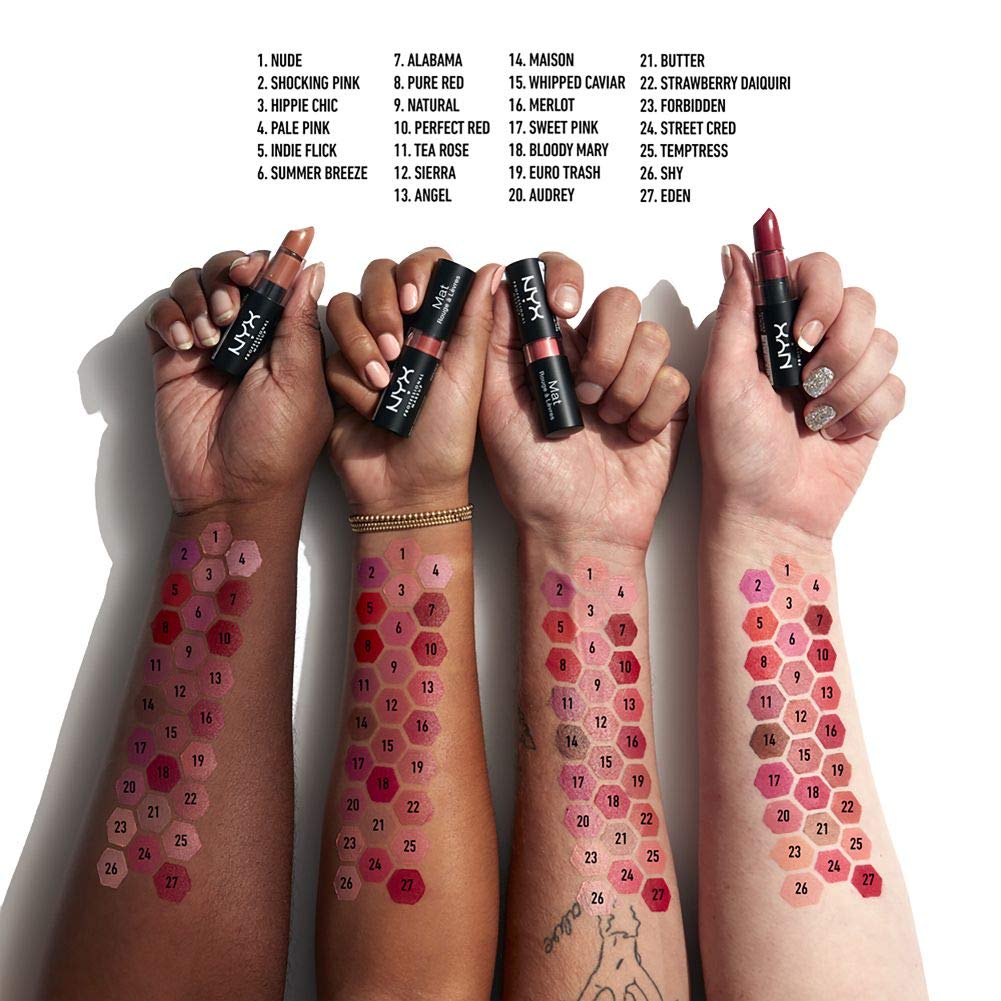 NYX PROFESSIONAL MAKEUP Matte Lipstick, Angel, 0.16 Ounce (MLS13)