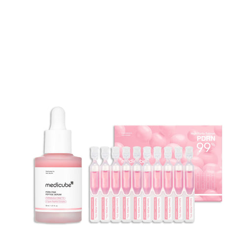 medicube Intensive Moisture & Skin Plumping Set: Salmon DNA PDRN Pink Peptide Serum and Salmon DNA PDRN Pink One Day Serum