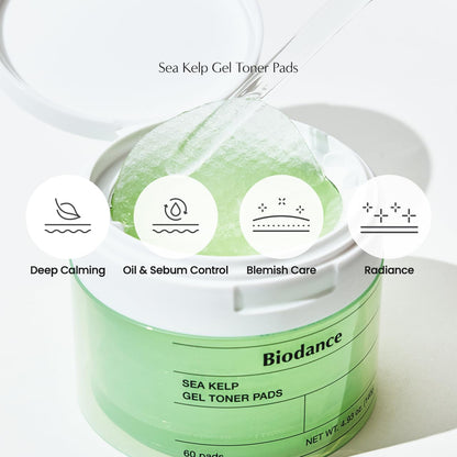 Biodance Brightening & Calming Toner Pads Duo, Vita Niacinamide and Sea Kelp Gel Toner Pads, Dark Spot Correcting and Sebum Control for Sensitive Skin, 60 Pads + 60 Pads