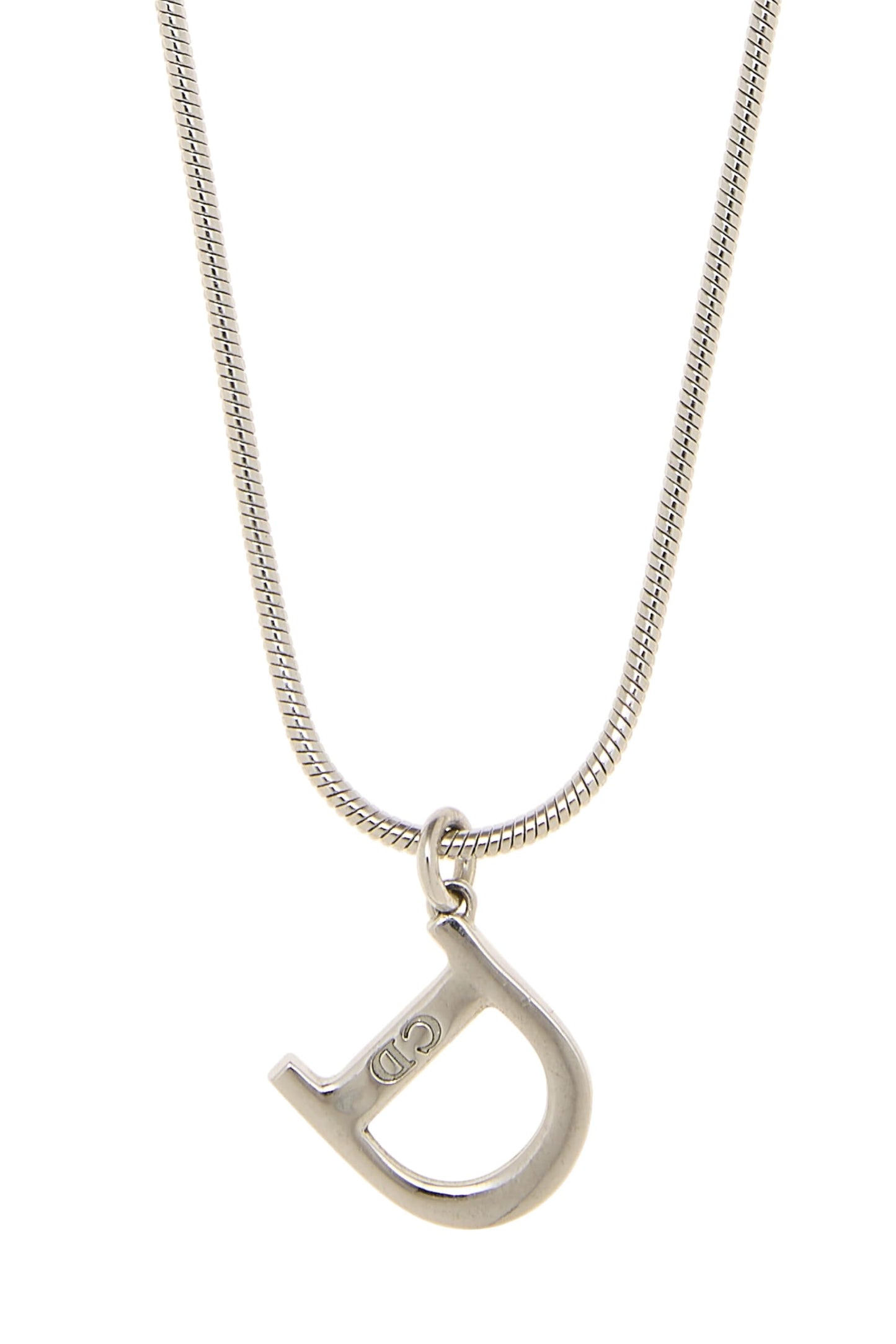 Dior, Pre-Loved Silver Dior 'D' Necklace, Silver