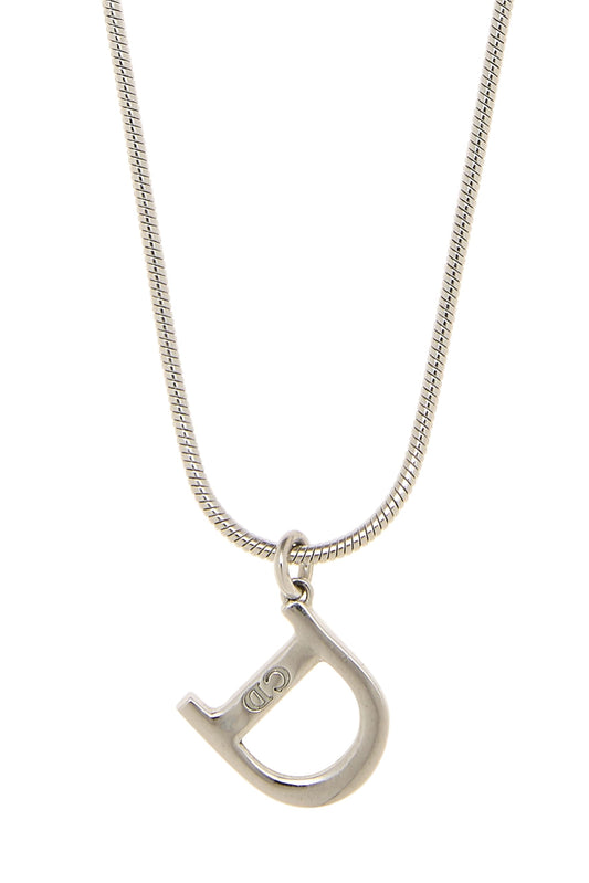 Dior, Pre-Loved Silver Dior 'D' Necklace, Silver