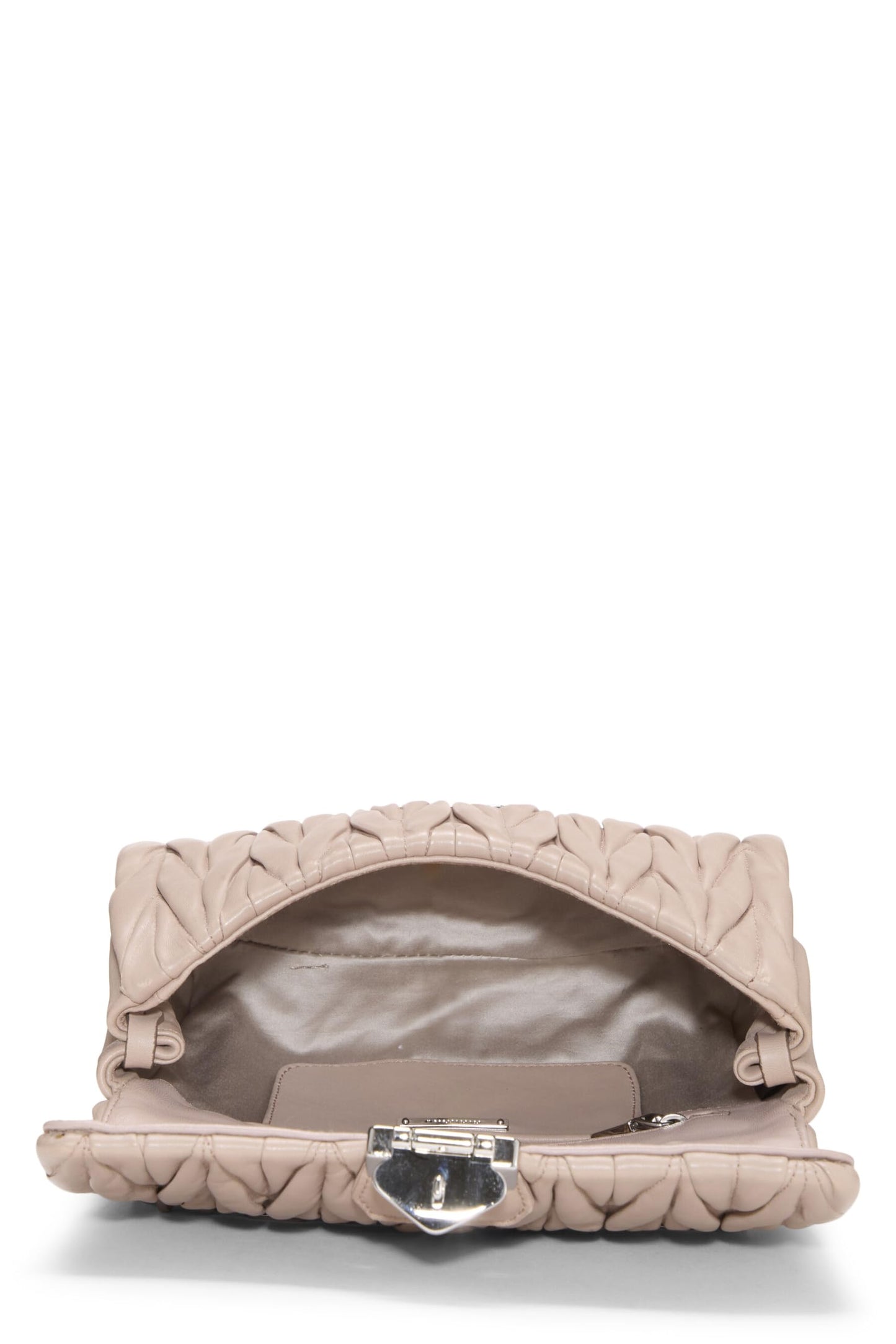 Miu Miu, Pre-Loved Pink Nappa Matelassé Shoulder Bag, Beige