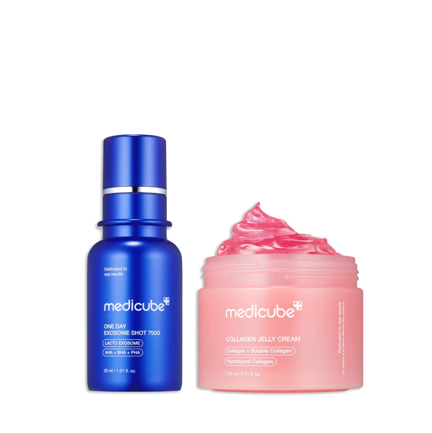 medicube Glow Essential Care Duo- Zero Exosome Shot 7,500 PPM Spicule Facial Serum + Medicube Collagen Jelly Cream 110ml