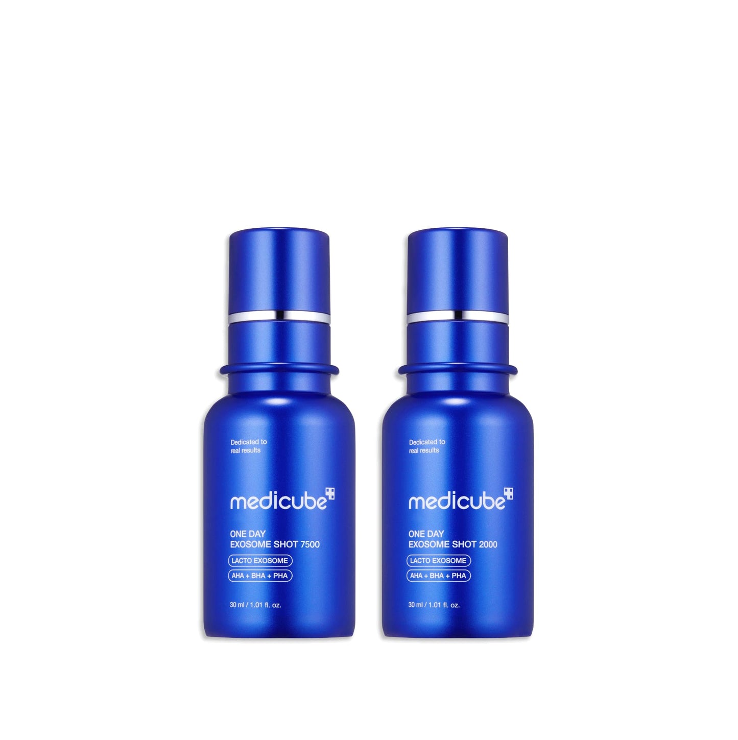 medicube Zero Exosome Shot Duo 2000 & 7500: Spicule Facial Serum | Liquid Skin Booster Serum | Exosome, AHA+BHA+PHA | Pore Care, Dead Skin Cells, Skin Texture
