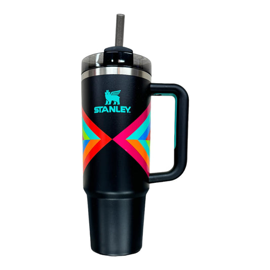 STANLEY Quencher H2.0 FlowState Stainless Steel Vacuum Insulated Tumbler with Lid and Straw for Water, Iced Tea or Coffee (Hyper Geo, 30 oz)