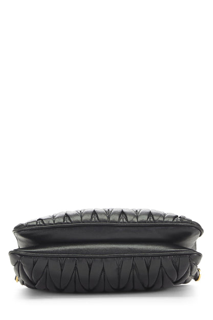 Miu Miu, Pre-Loved Black Nappa Double Zip Crossbody, Black