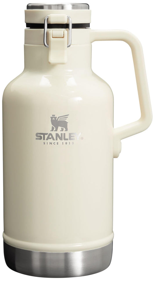 Stanley Classic Easy-Pour Growler 64 oz | Keeps Beer Cold or Coffee Hot | Leakproof Steel Lined Lid and Easy to Carry Handle | Insulated Stainless Steel | BPA-Free | Cream Gloss