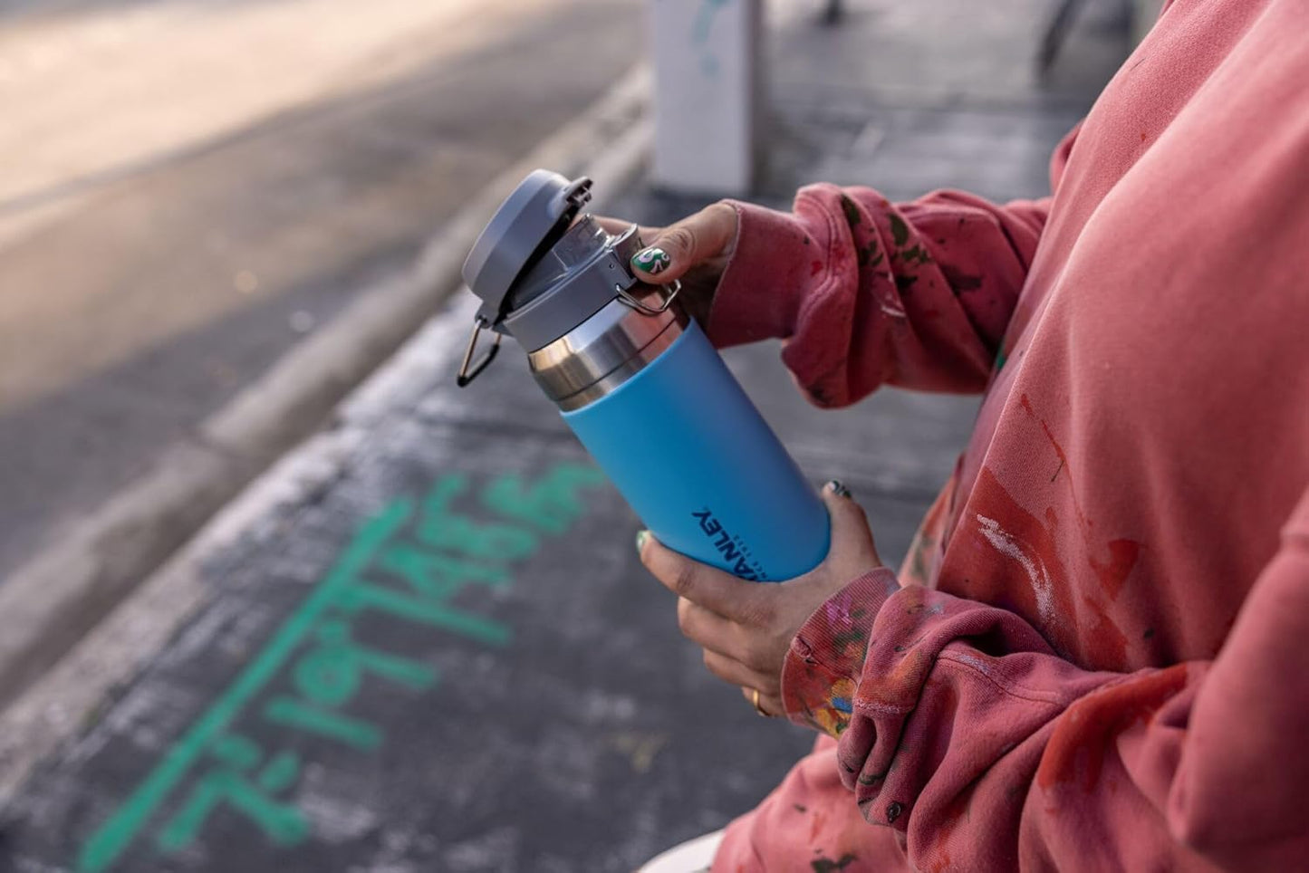 Stanley Quick Flip GO Water Bottle 36 oz | Push Button Lid | Leakproof and Packable for Travel and Sports | Insulated Stainless Steel | BPA-Free | Pool