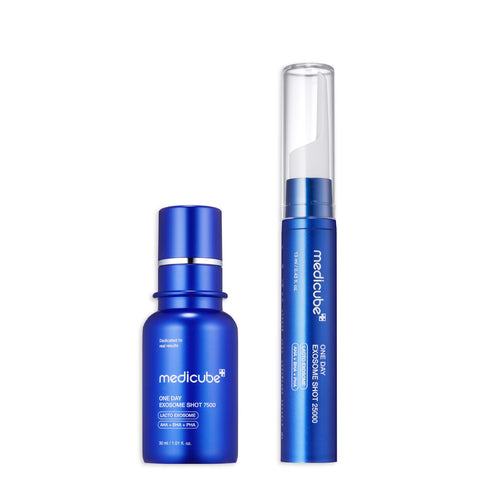 medicube Exosome Shot Master Advanced Pore Care: Zero Exosome Shot 7,500 PPM Spicule Facial Serum and Zero Exosome Shot 25,000 PPM Spicule Facial Serum
