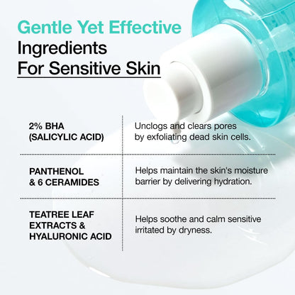 ANUA BHA 2% Gentle Exfoliating Toner, Mild Facial Exfoliant, Salicylic Acid for Pores and Sebum, Teatree Extract, Hyaluronic Acid, Ceramides (150ml / 5.07 fl.oz.)