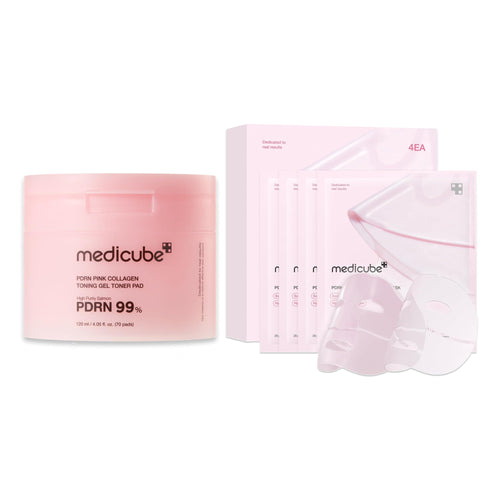 medicube PDRN Day & Night Care Duo: Salmon DNA PDRN Pink Collagen Jelly Pad and Salmon DNA PDRN Pink Collagen Jelly Gel Mask (4ea)