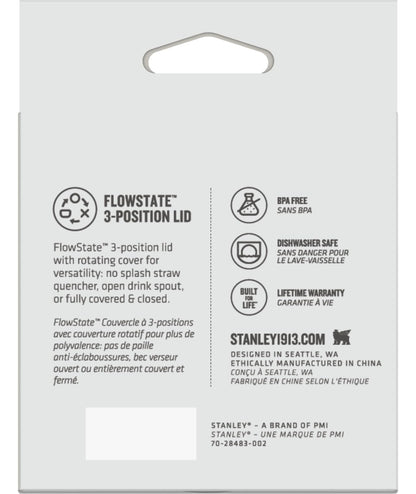 Stanley Quencher Tumbler Lid 40 oz | Twist on Flowstate 3-Position Lid Replacement for Tumbler with Handle | Accessory fits Stainless Steel Drinking Cup | BPA-Free | Clear