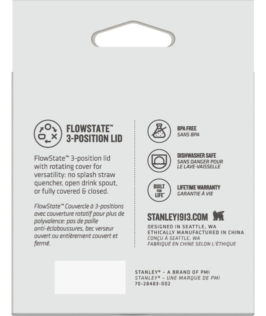 Stanley Quencher Tumbler Lid 40 oz | Twist on Flowstate 3-Position Lid Replacement for Tumbler with Handle | Accessory fits Stainless Steel Drinking Cup | BPA-Free | Clear