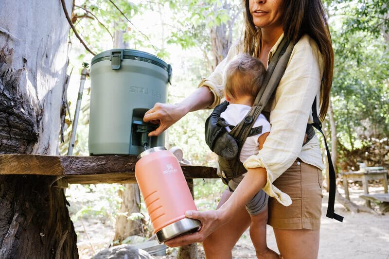 Stanley IceFlow Stainless Steel Water Jug with Straw, Vacuum Insulated Water Bottle for Home and Office, Reusable Tumbler with Straw Leak Resistant Flip, Grapefruit, 64OZ