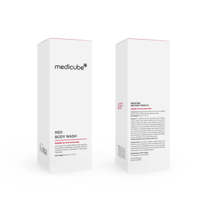 medicube Red Acne Body Wash 14.10 Fl.oz I Low pH and Hydrating Cleanser with Salicylic Acid, Lactic Acid, Niacinamide and Hyaluronic Acid Suitable for Bacne Treatment | Korean Skin Care