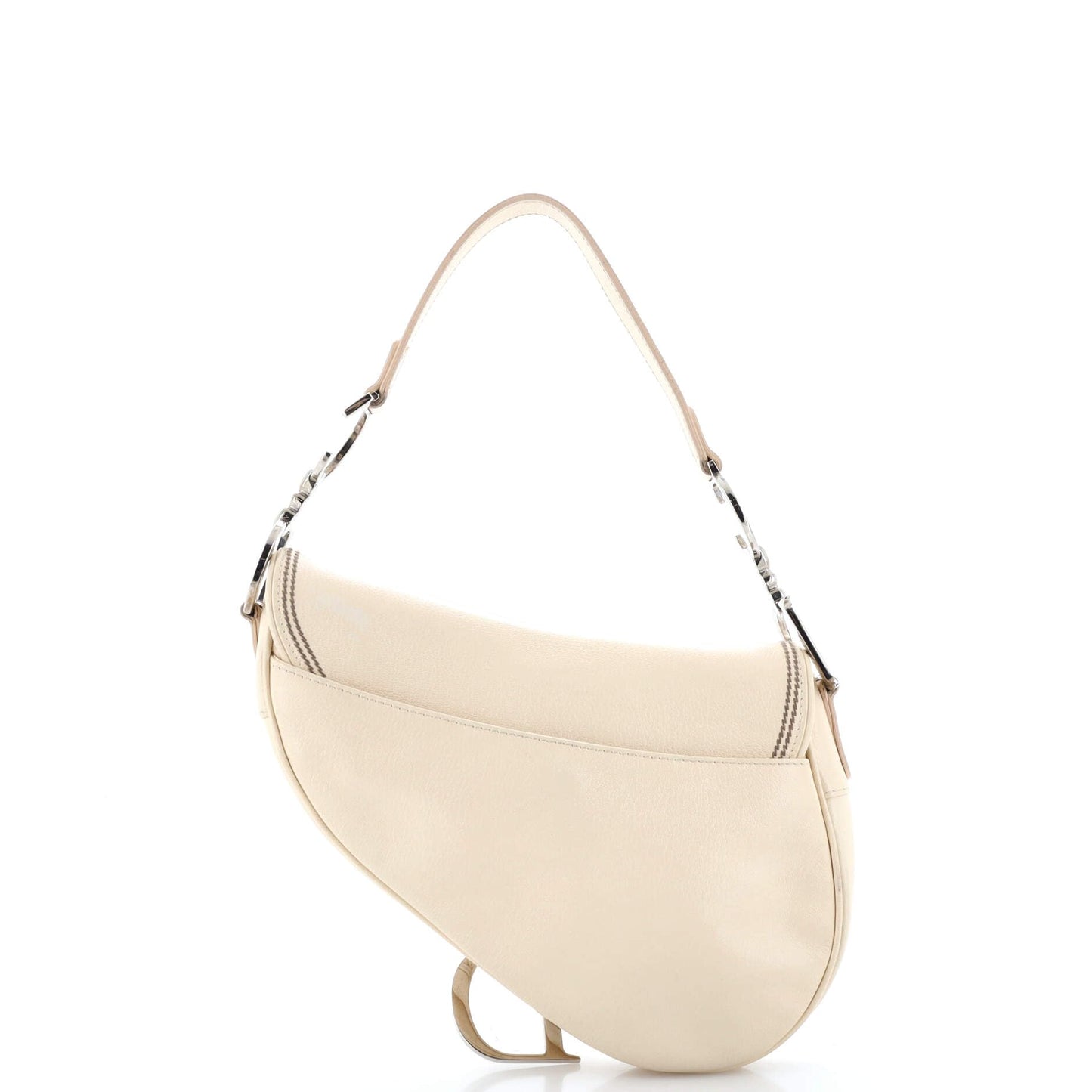 Christian Dior, Pre-Loved Saddle Handbag Leather Medium, Neutral