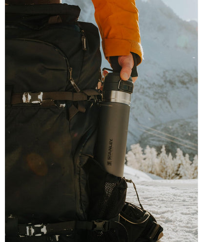 Stanley Quick Flip GO Water Bottle 24 oz | Push Button Lid | Leakproof and Packable for Travel and Sports | Insulated Stainless Steel | BPA-Free | Tigerlily