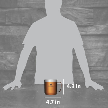 Stanley Stay-Hot Camp Mug 12 oz | Press Fit Drink Through Lid | Cup for Coffee, Tea and Drinks | Insulated Stainless Steel Coffee Mug | BPA-Free | Maple